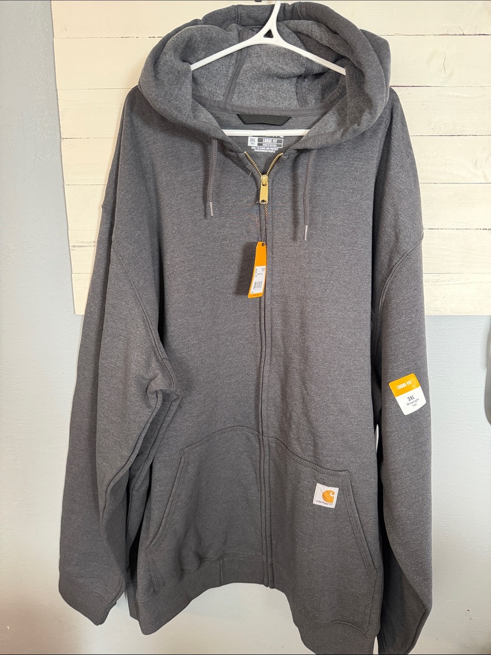 Carhartt Men's Dark Gray Full-Zip Hooded Sweatshirt